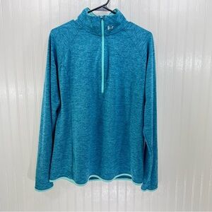 Under Armour Teal Quarter-Zip Pullover Running Heatgear Women’s Size XL